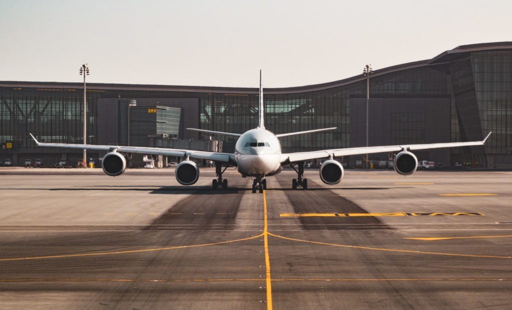 white airplane